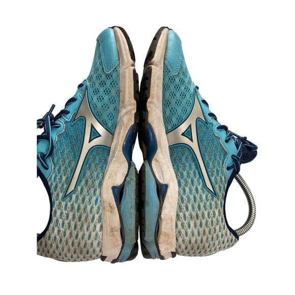 Mizuno Wave Rider 18 Women's Size 6 Blue Silver  Mesh sneakers Running Shoes - Picture 6 of 8